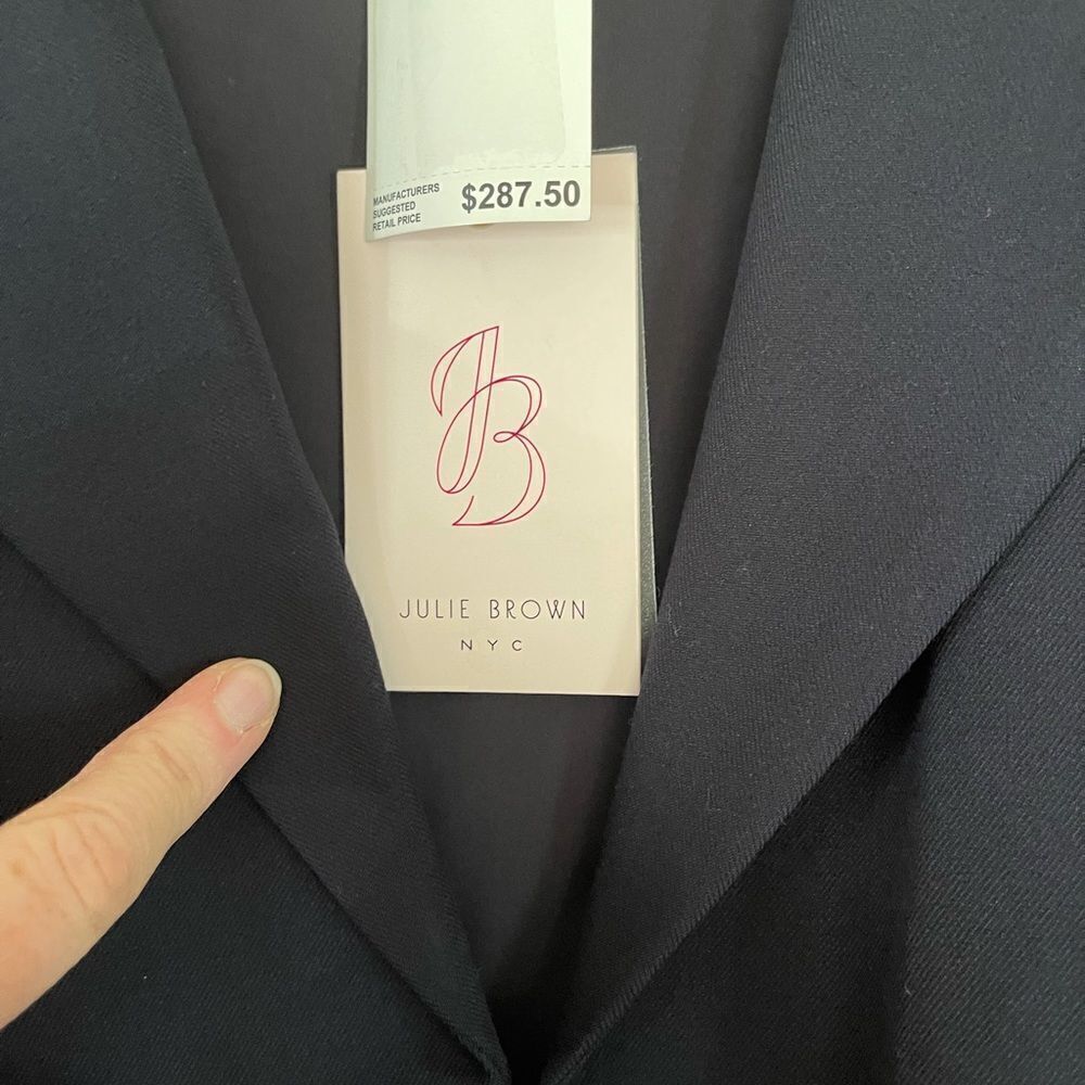 NWT Julie Brown NYC navy blazer jacket with ruffle at wrist, size XL - Picture 8 of 14